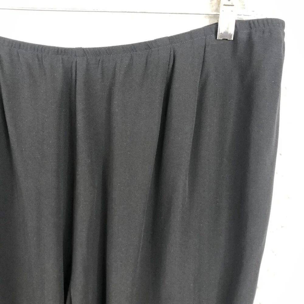 Eileen Fisher Silk Pants Womens Extra Large Black Georgette Crepe Career NEW - Picture 13 of 16